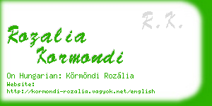 rozalia kormondi business card