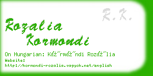 rozalia kormondi business card